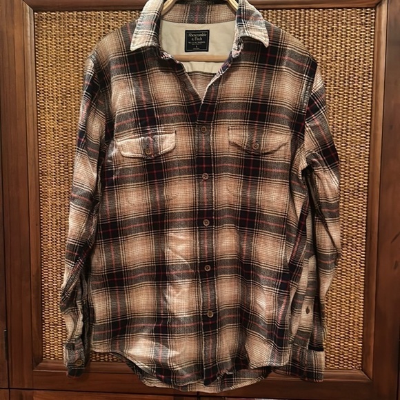 Abercrombie & Fitch Plaid Flannel Shirt Small - Picture 2 of 8